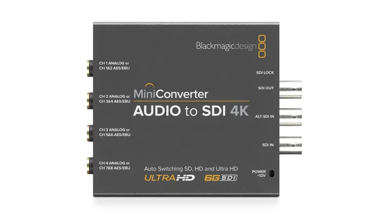 Blackmagic Mini Converter Audio to SDI 4K vista superior