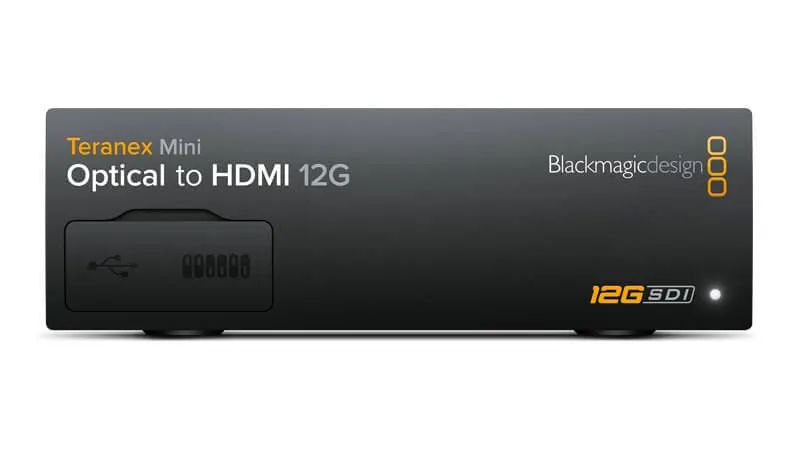 Teranex Mini Optical to HDMI 12G vista frontal