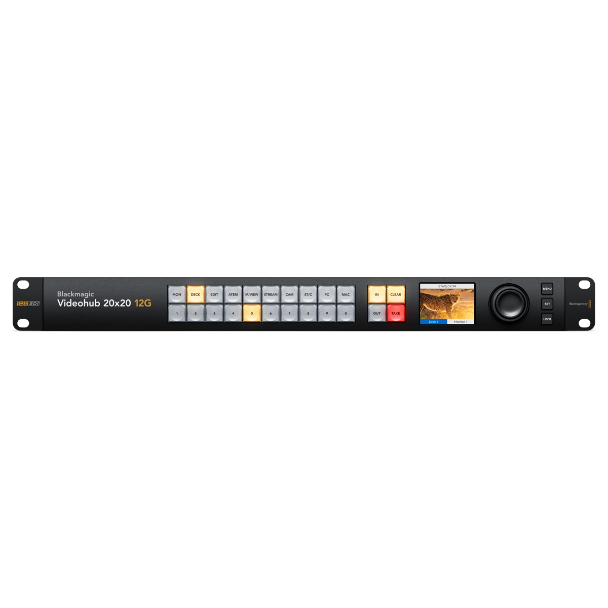 Blackmagic Videohub 20x20 12G 2 Blackmagic Videohub 20x20 12G - Vista frontal